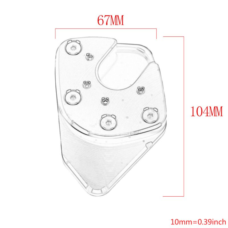 Gro Motor Aluminium Kickstand Side Stand Plate Pad Enlarge Extension Untuk