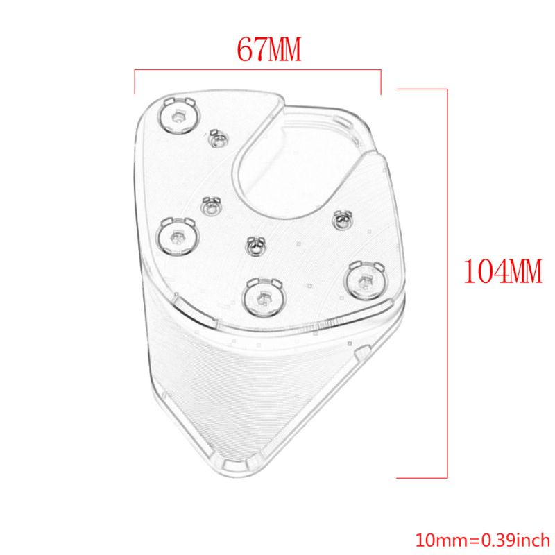 Gro Motor Aluminium Kickstand Side Stand Plate Pad Enlarge Extension Untuk