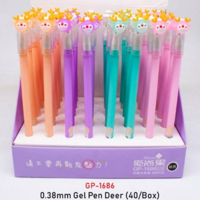 

Gel Pen Deer 40pcs / Pulpen Gel Rusa / Pulpen Kepala Rusa