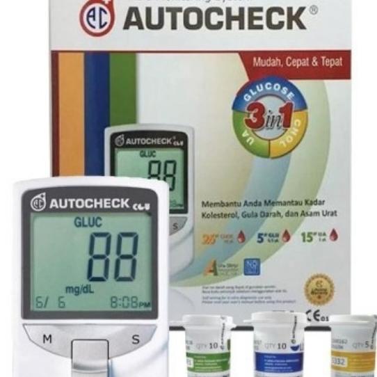 alat tes gula darah/kolesterol/asam urat autocheck 3 in 1