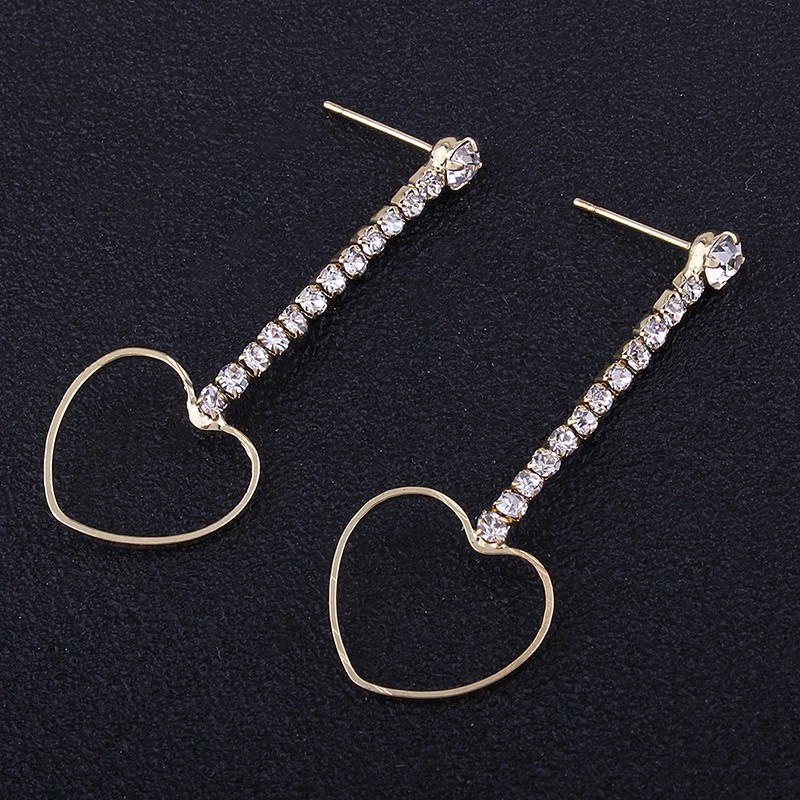 LRC Anting Tusuk Elegant Gold Color Shape Decorated Earrings