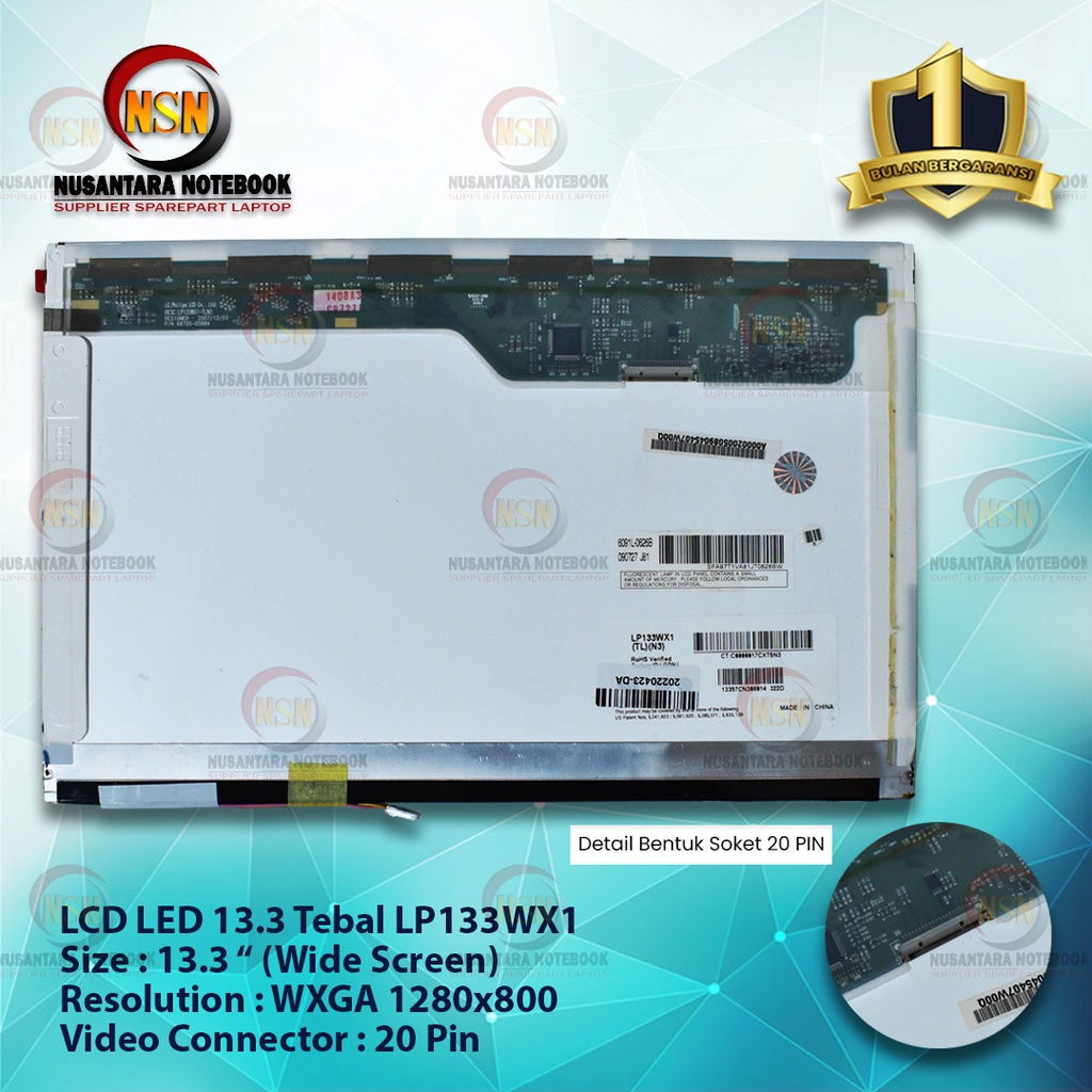 LED LCD Layar 13.3 tebal for Laptop Toshiba L630 L635 L735 L730 C630