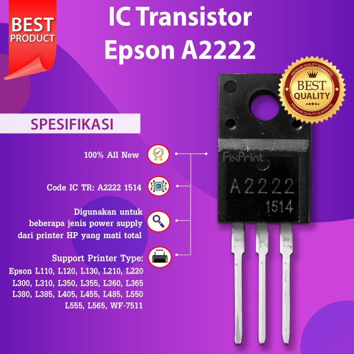 Paket IC Power E09A7418A + IC Transistor Epson L1110 L3110 L3150 L3156 110 L1210 Printer L1250 L1256 L3100 L3110 L3116 L3210 L3216 L3150 L3156 L3250 L3256 L5190 L5290 L5296