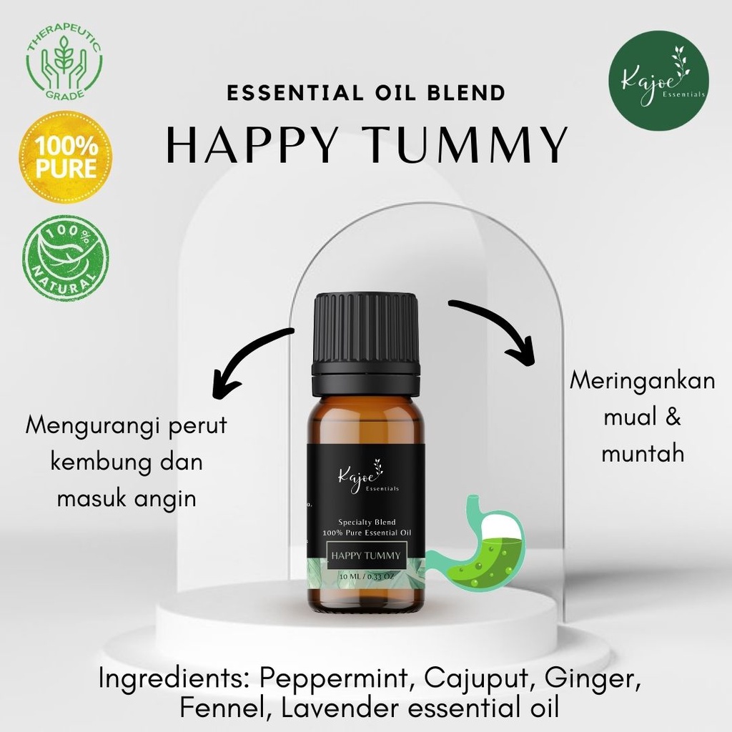 KAJOE HAPPY TUMMY Essential Oil Blend Diffuser Minyak Esensial Atsiri Aromaterapi Aromatheraphy