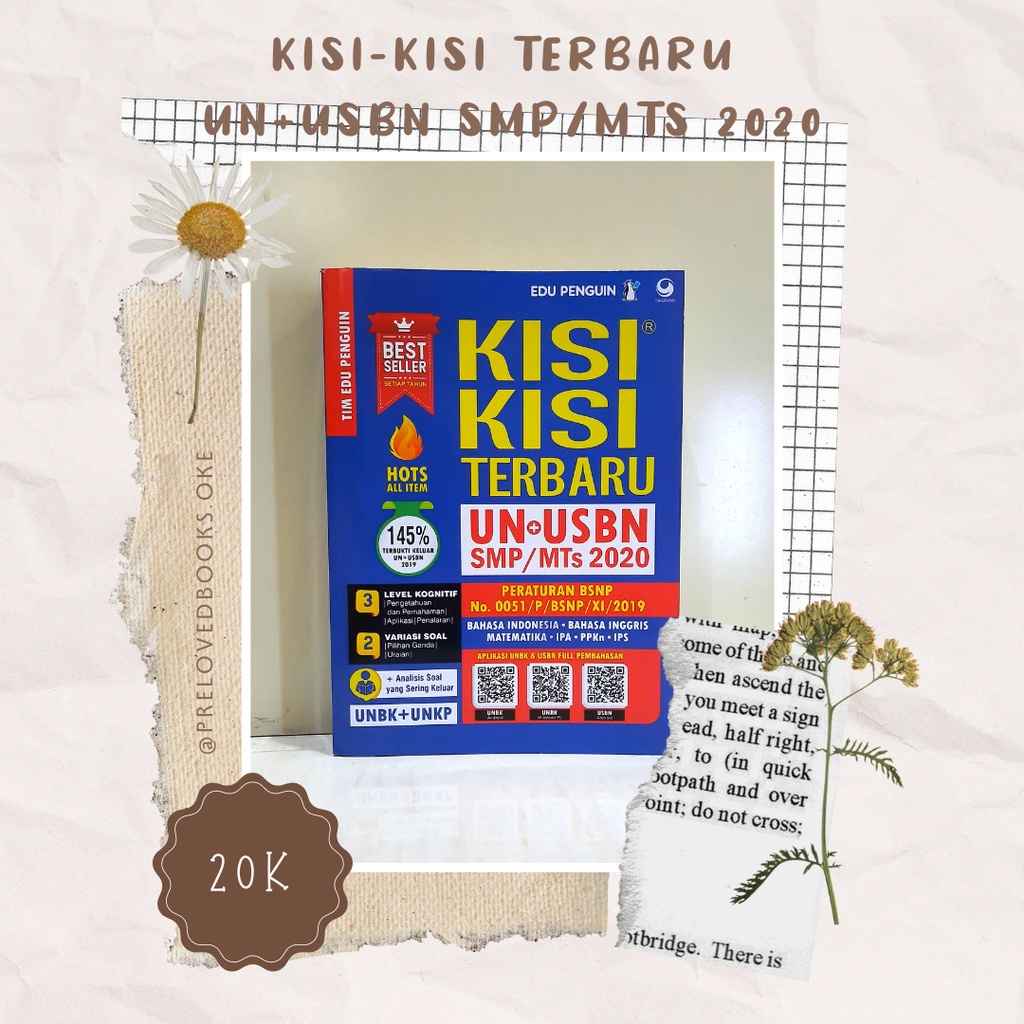 Buku Pendidikan : Kisi-Kisi Terbaru UN+USBN SMP/MTs 2020 (preloved/bekas)