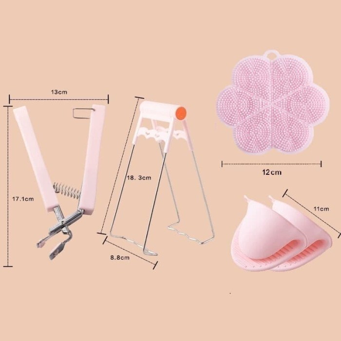 SET ALAT PENJEPIT ANTI PANAS PANCI KUKUS MANGKOK / SILICONE GRIPPER