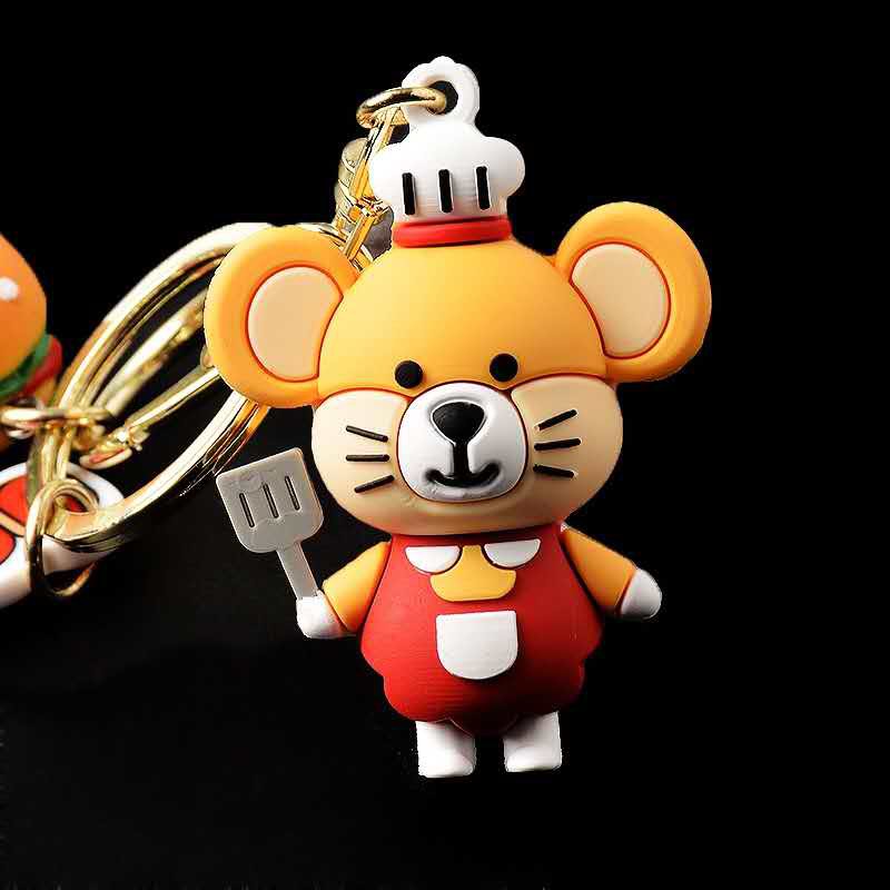 GANTUNGAN KUNCI CHEF TIKUS / HAMBURGER / KEY CHAIN / KEYCHAIN MOUSE / GANTUNGAN KUNCI TIKUS KOKI