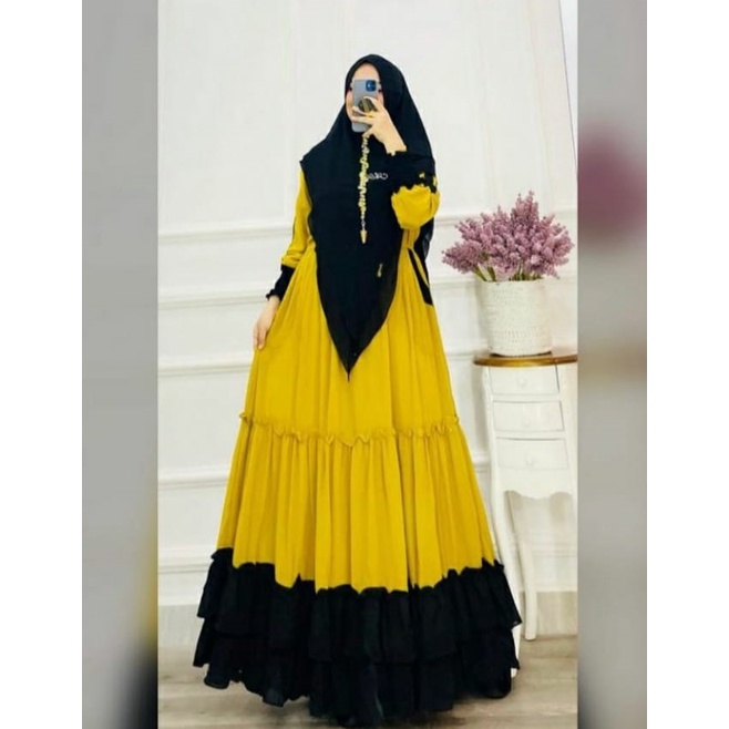 Riva Set - Gamis Muslim Syari Bisa COD Premium Quality 100% Original by AIFA BUTIK SYARI