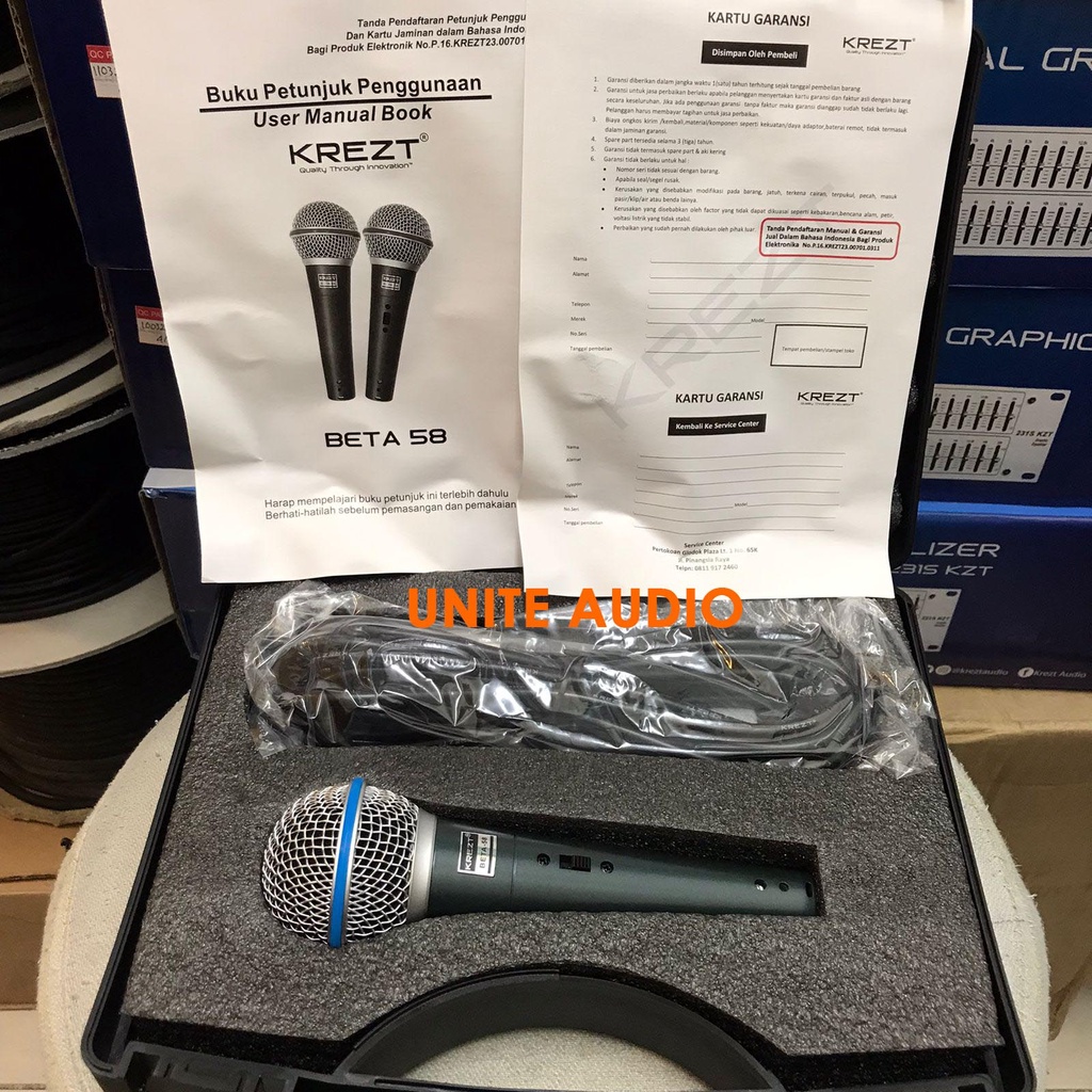 MIc Kabel KREZT BETA-58S Beta 58 Saklar Original Cable Mic Koper Krezt Beta 58S Original