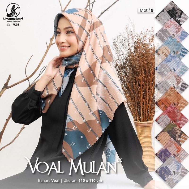 VOAL MOTIF SEGIEMPAT UMAMA LASERCUT HIJAB OSAKA MULAN LC