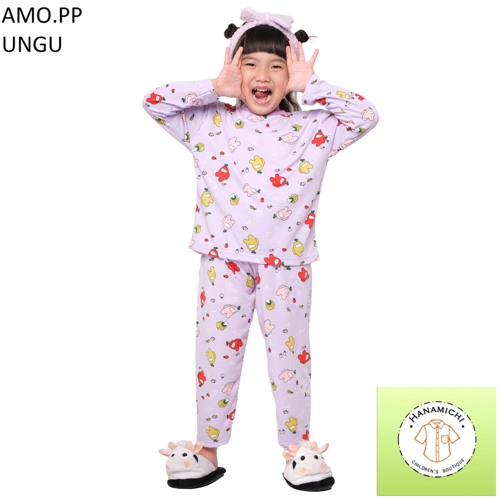 Hanamichi AMO.PP Setelan Piyama Anak Lengan Panjang Full Print