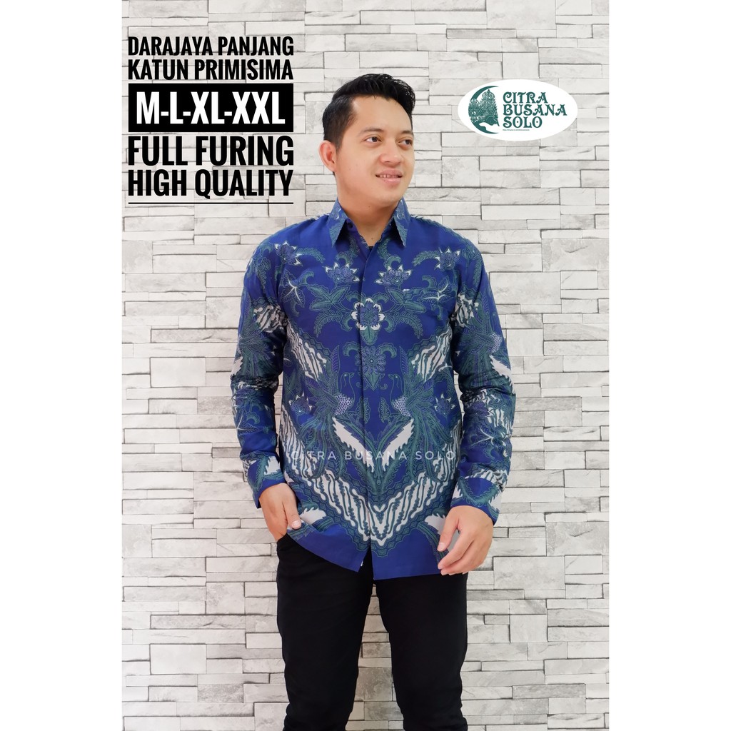 DARAJAYA Kemeja Batik Pria Full Furing Bahan Katun Primisima