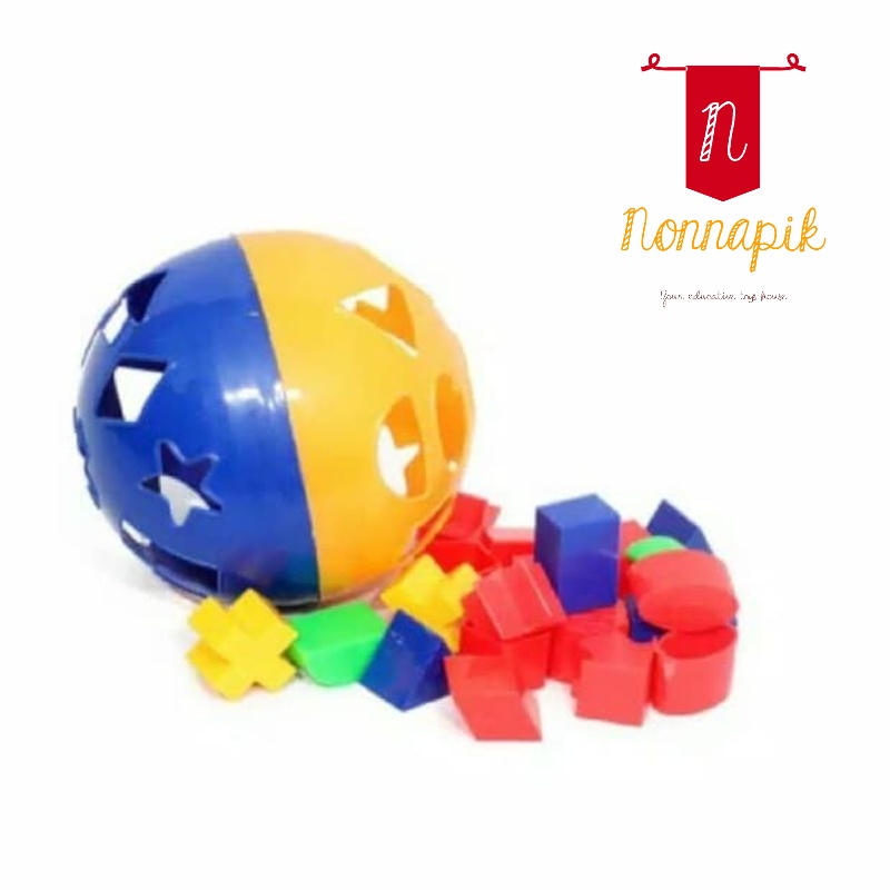 Mainan Edukatif Edukasi Anak Puzzle Ball Jigsaw Bola Bentuk Shape