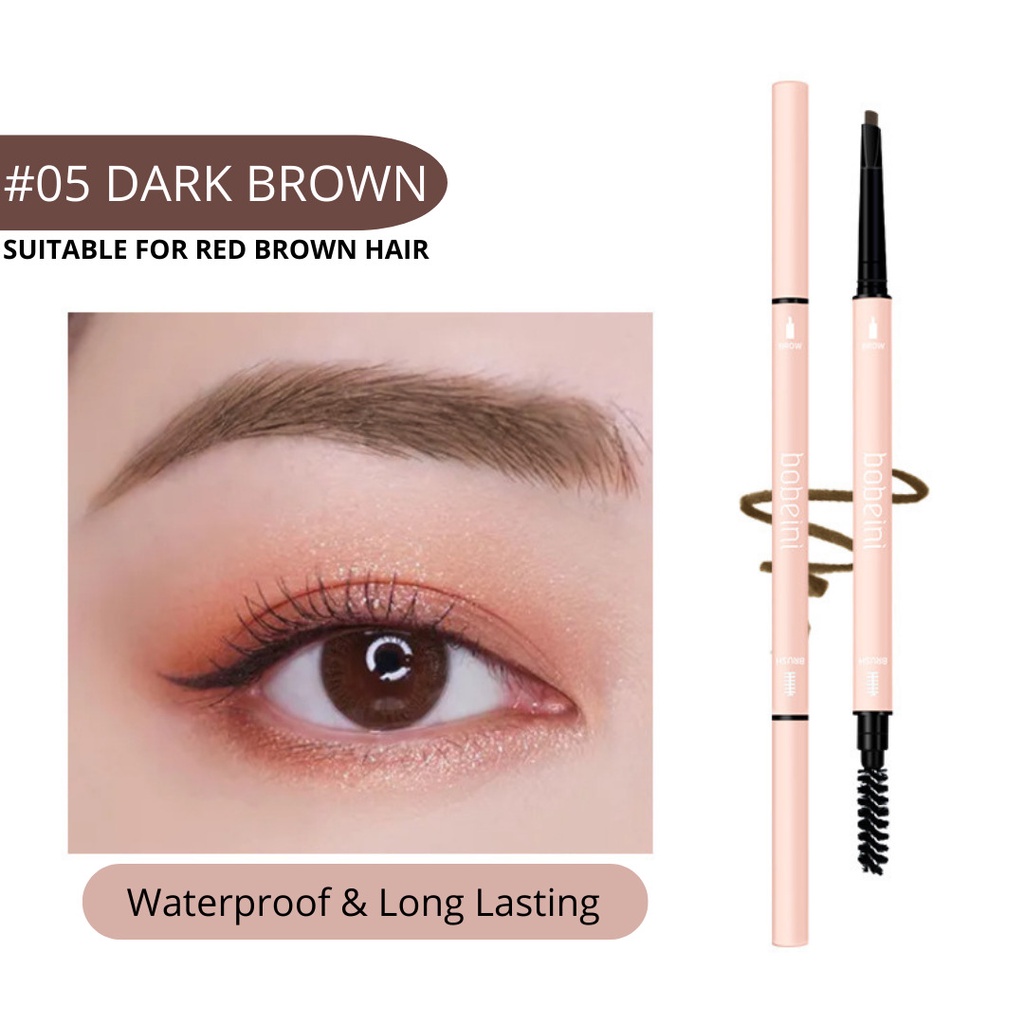 Eyebrow Bobeini pensil alis Double Head Eyebrow Long Lasting 6 Colors Tahan Lama Original