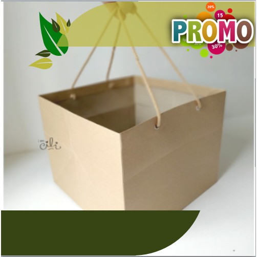 

(pprbag coklat 24x24x19) tas kertas polos coklat [isi 10 buah]
