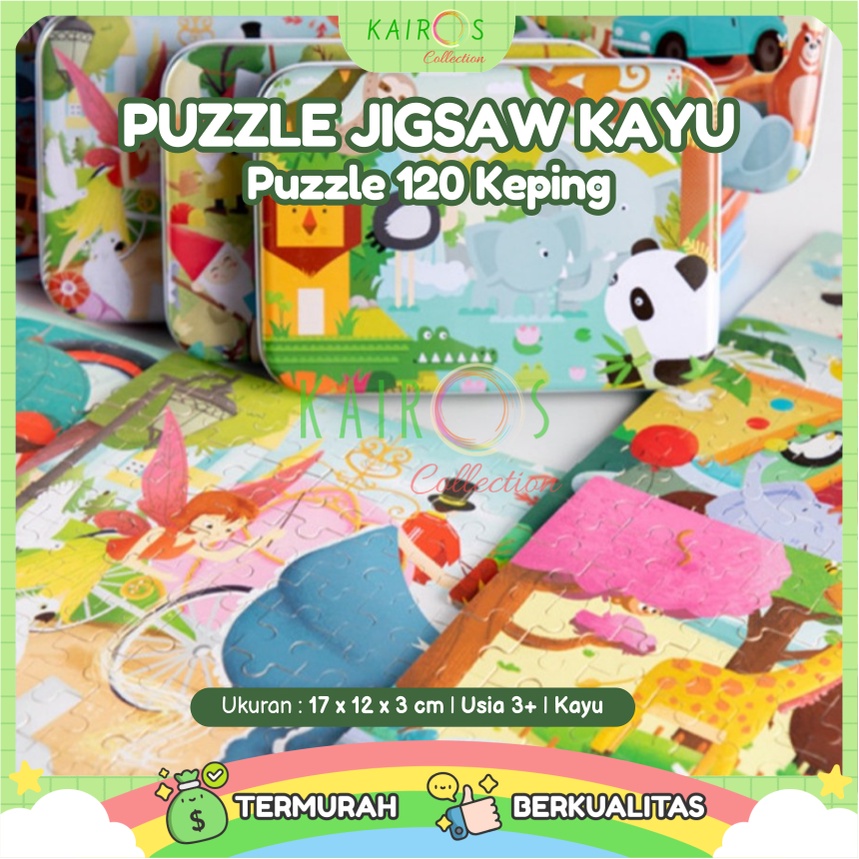 Puzzle Jigsaw Kayu 120 Pcs Aneka Motif Mainan Edukasi Anak