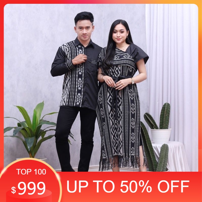 ZH COUPLE AURORA  TORAJA HITAM DRESS TENUN SONGKET DRESS KONDANGAN COUPLE ETNIK BAJU PREWEDDING DRES