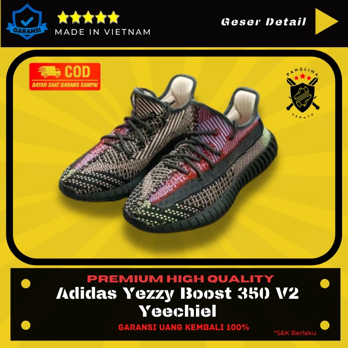 Sepatu Adidas Yezzy Boost 350 V2 Yeechiel Sneakers Pria Sneaker Fashion Cowok Premium Original
