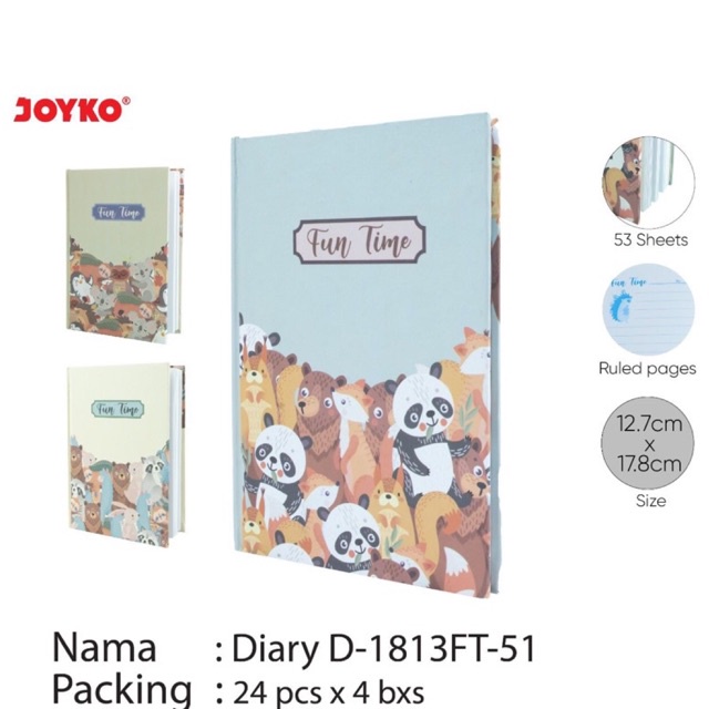 Jual Notebook Buku Diary Fancy Lucu Bergaris D Ft A C Fun Time