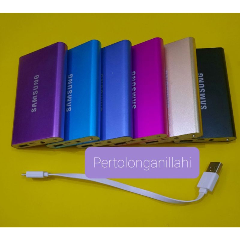 powerbank Xiaomi slim tipis elegan buat charger portable handphone dan lampu/kipas usb kapasitas 5000mah