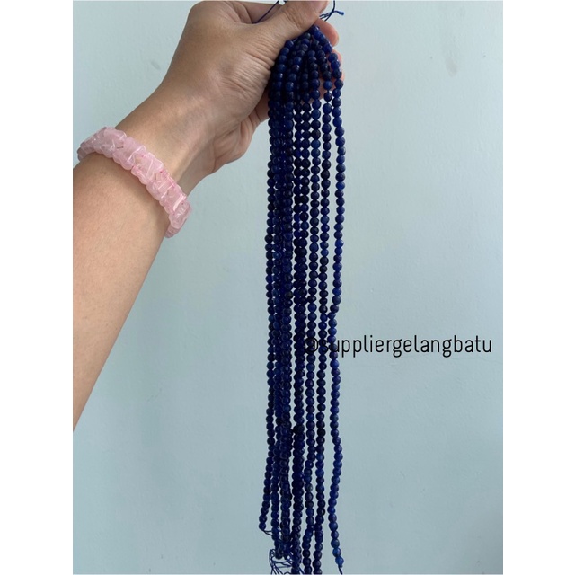 Batu LAPIZ LAZULI CUTTING biru 6mm natural afghanistan bahan aksesoris