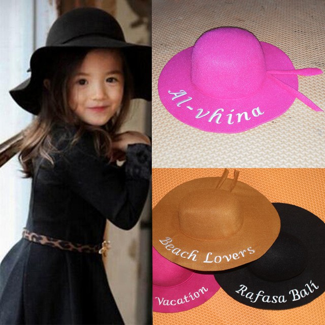 topi pantai anak BORDIR NAMA DI DAUN TOPI floppy hat kids