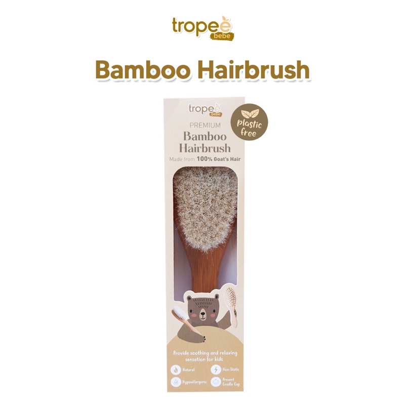 Tropee Bebe Bamboo Hair Brush / Hair Comb / Hair Brush Hair Comb Set / Sisir Rambut Bayi Anak