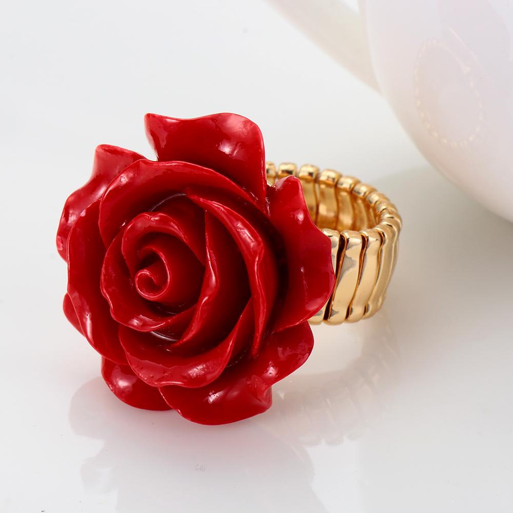 Lily Rose Cincin Perhiasan Bunga Floral Fashion Adjustable Statement