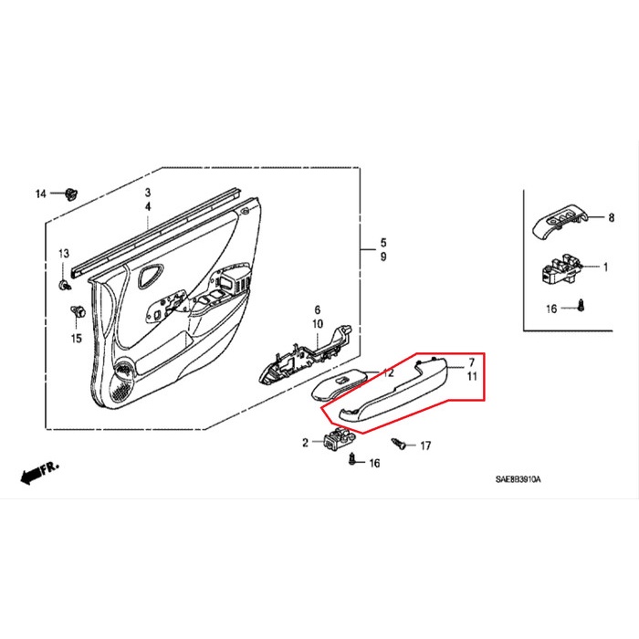 Cover Arm Rest Bawah Jazz GD3 2003-2007 Original