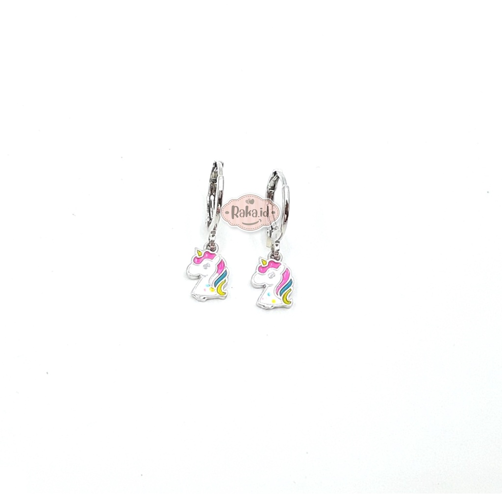 Anting Wanita Korea Anti Karat Anting Tusuk Aksesoris Fashion Murah Unicorn Silver 785