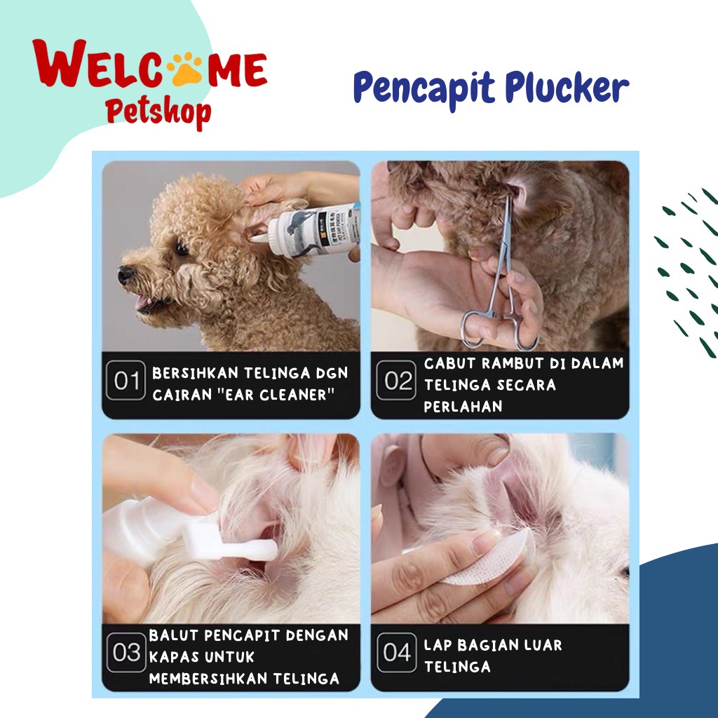 Pencapit Plucker Gunting Pembersih Bulu Telinga Anjing Kucing