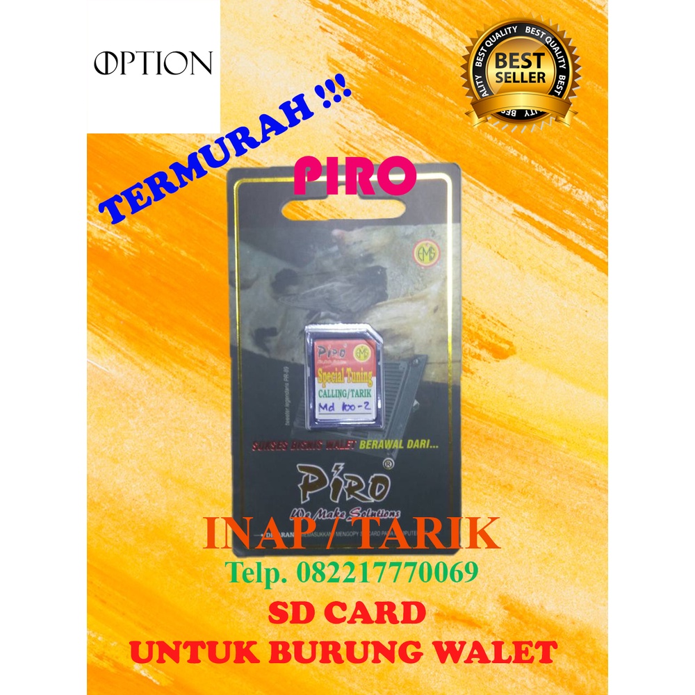 PIRO SD Card Suara Walet Inap / Tarik / Calling Special Tuning ORIGINAL