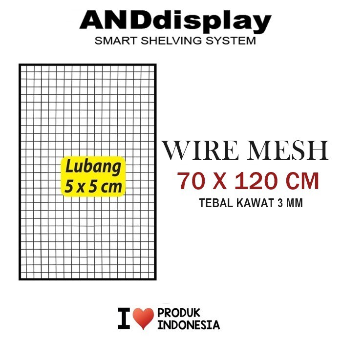 WIRE GRID MESH 70 X 120 CM - KAWAT JARING KOTAK - RAM DINDING BINGKAI