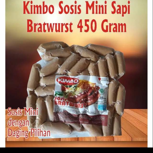 

Sosis Kimbo mini BRATWURST cocktail 450 gram isi 25 pcs