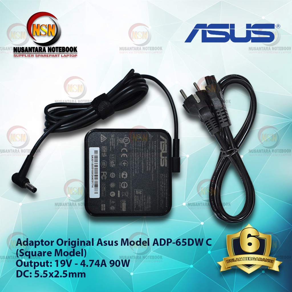 Adaptor Charger Original Asus 19V - 4.74A Square Model DC 5.5*2.5