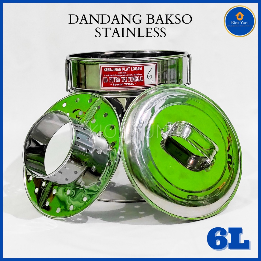 Dandang Bakso Stainless 6 Liter / Panci Bakso / Soblok Bakso