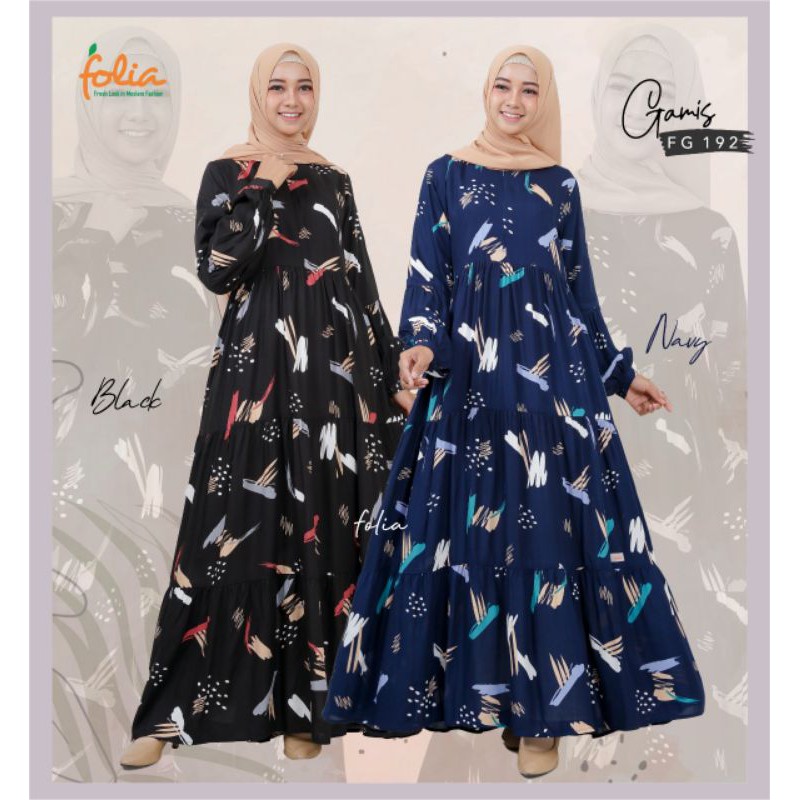 Gamis Folia FG 192/gamis katun rayon