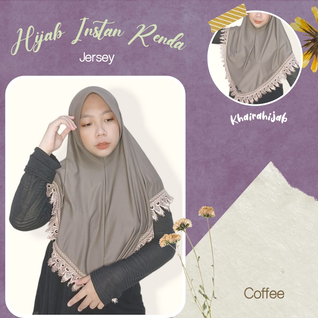 Hijab Instan Renda/Hijab Renda Prada/Hijab Jersey