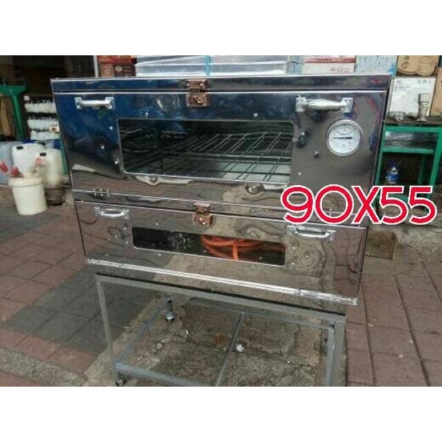 OVEN GAS STAINLESS 90x55 + TERMOMETER VIA EKSPEDISI