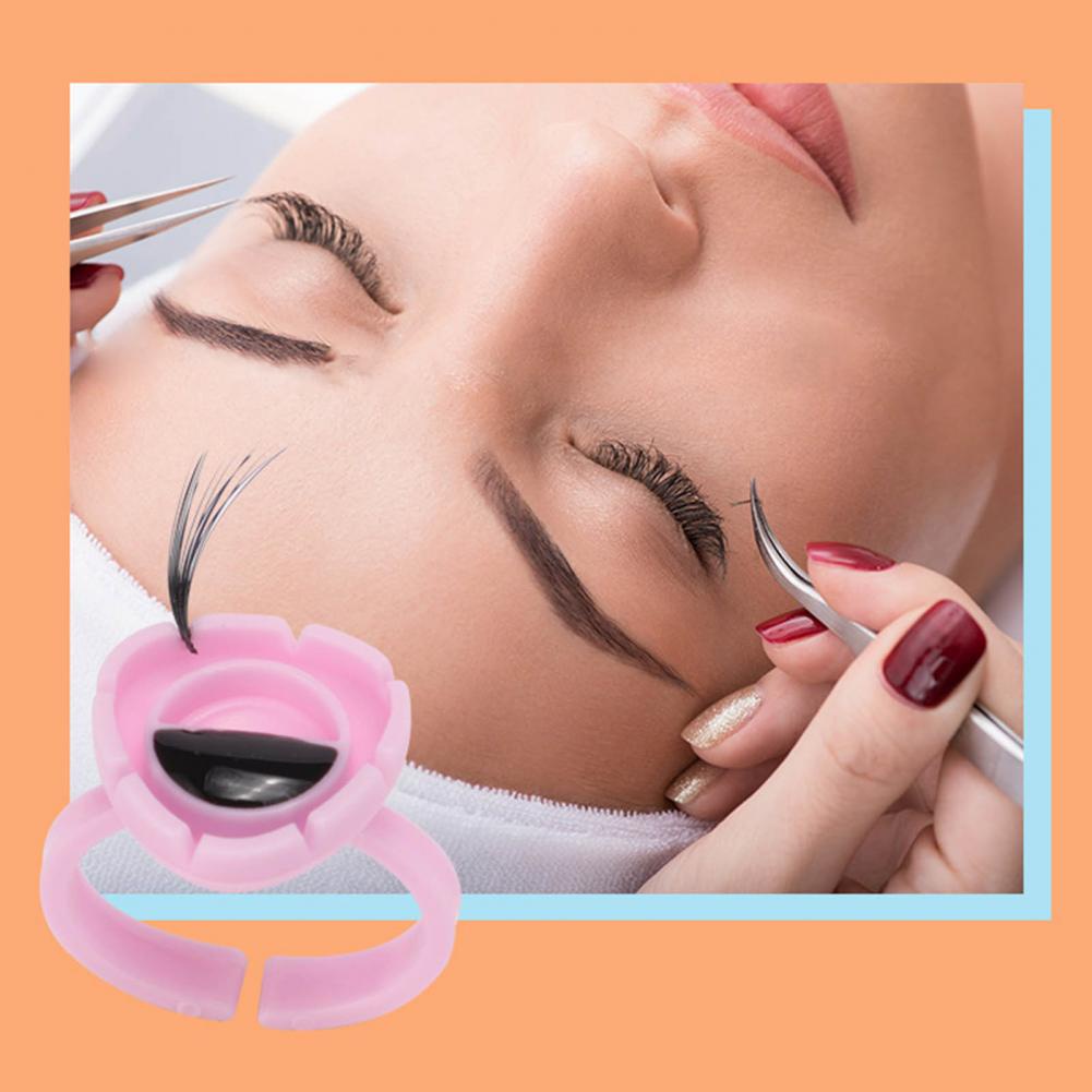 1PC -  Disposable V Shape Glue Rings Eyelashes Extension Finger Holder Easy to Make Volume Fans Nail Art Adhesibve Holder