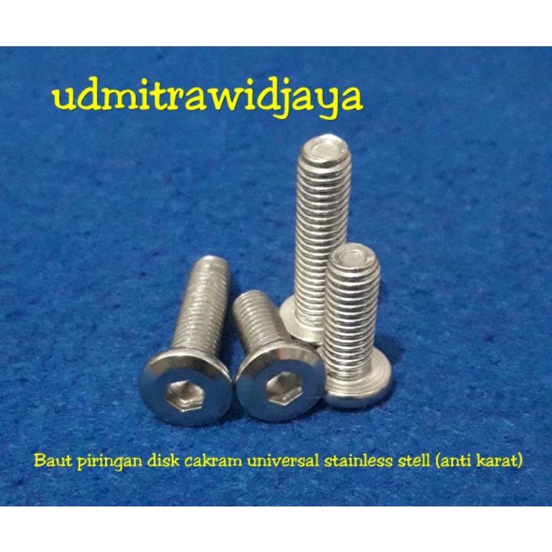 Baut cakram baut piringan disk cakram stainless stenles anti karat baut piringan cakram baut l cakram tiger megapro gl all bebek all matic universal stenlis asli anti karat baut 12 an kunci 12 13