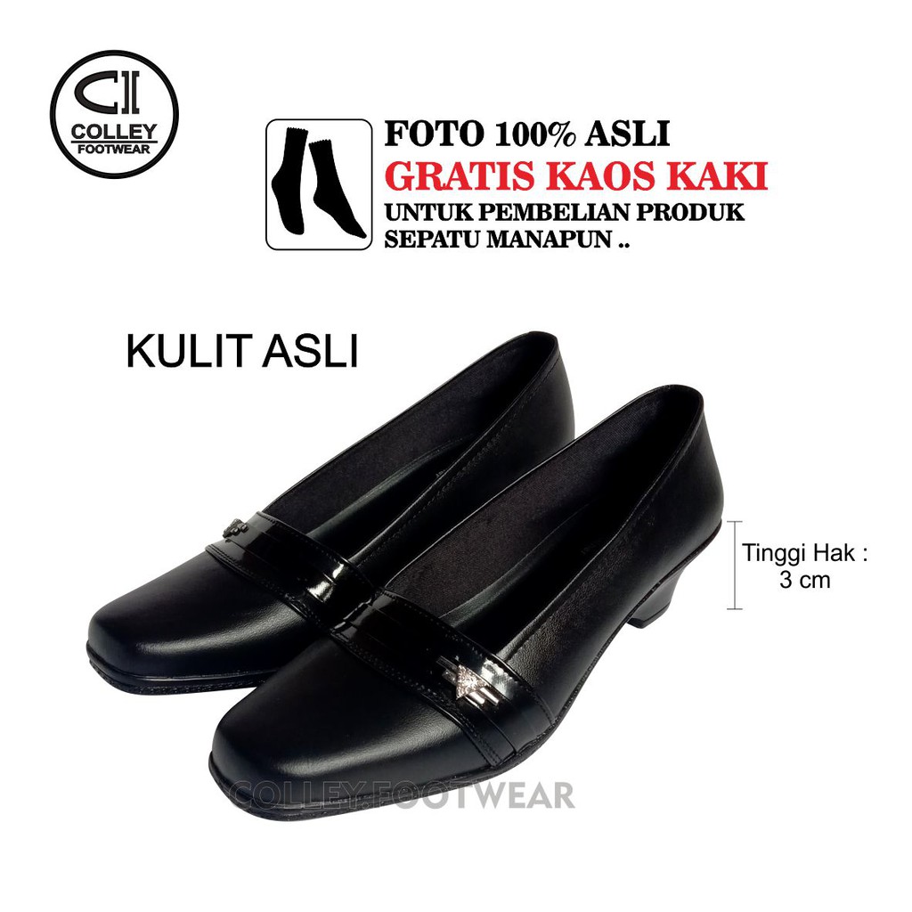 COD - Sepatu Pantofel Wanita 100% Kulit Asli / Formal / Kerja Kantor / CLY-PTL-014