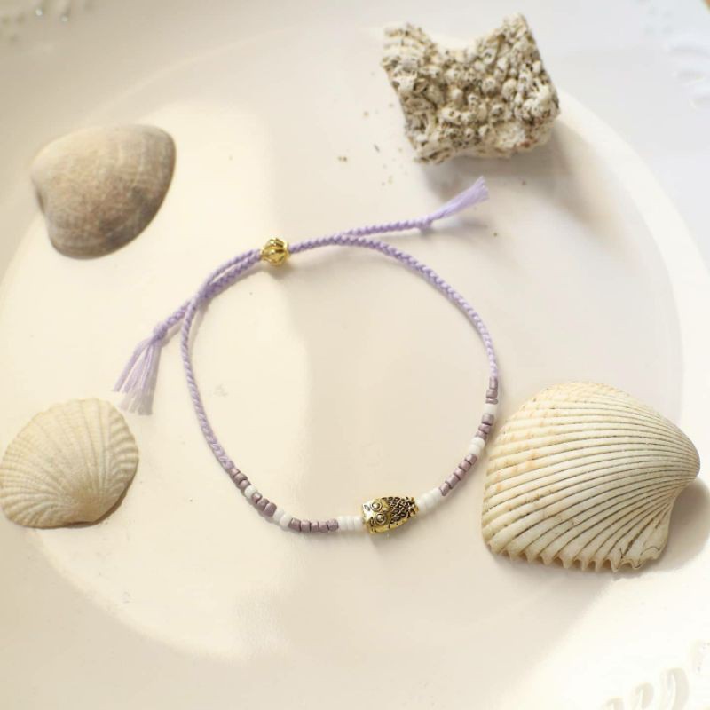 owl lilac beads (gelang etnik/ gelang beads/ gelang boho)