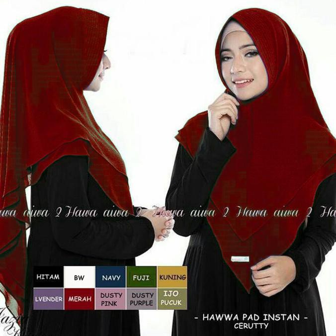 Murah Jilbab Instan Syari Hijab Khimar Ceruti Sifon 2 Layer Naura Khimar