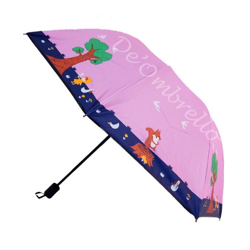 Payung lipat motif pohon nf413 lapisan dalam hitam - Payung murah bagus lapisan hitam