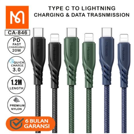 Mcdodo CA-846 Kabel Charger Type C To Lightning Cable PD Fast Charging 20W