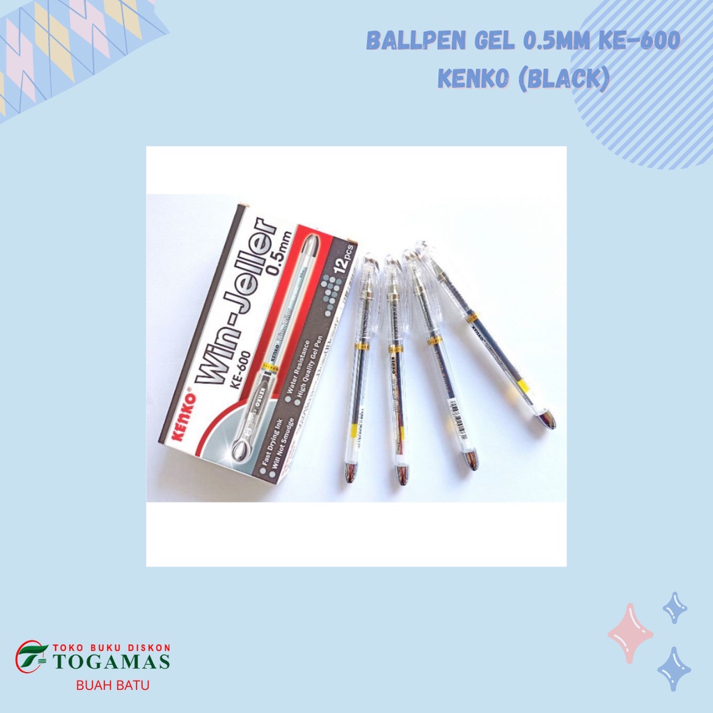 

BALLPEN GEL 0.5MM KE-600 KENKO (BLACK)