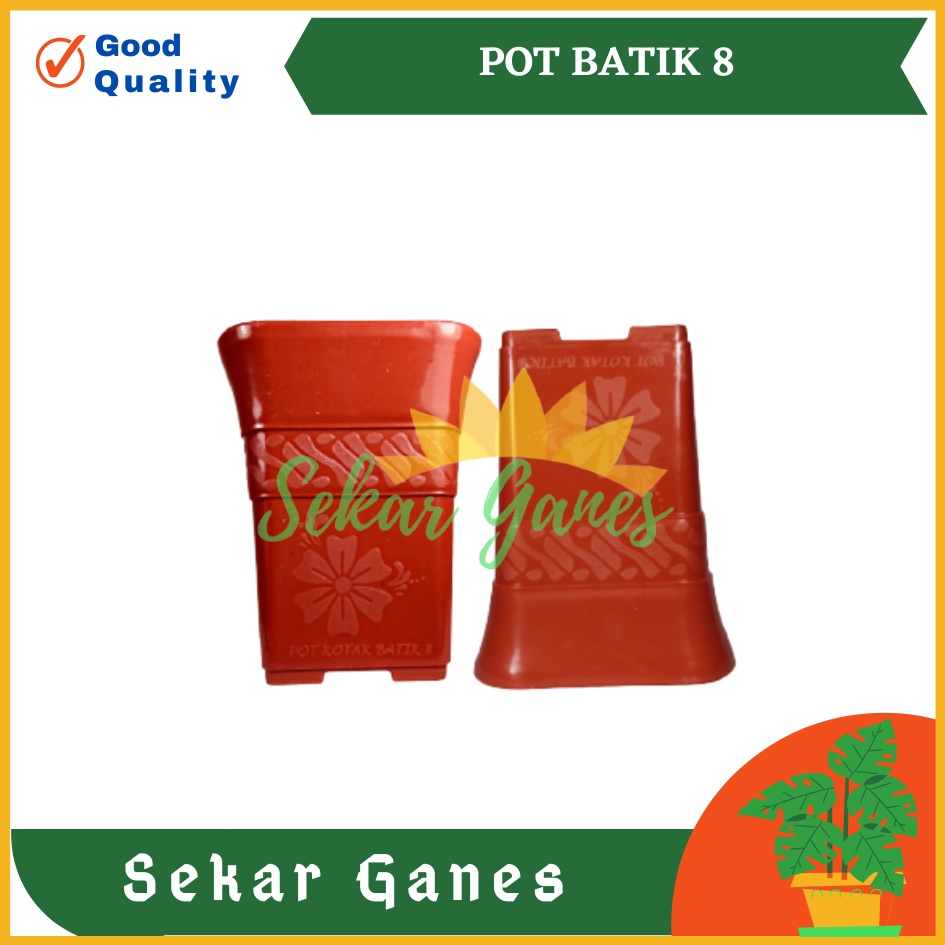 Pot Kotak BATIK 8 cm Putih Hitam Merah Orange Pot Kaktus Hias Pot Kotak Sofi Tebal Murah Juoss Juos