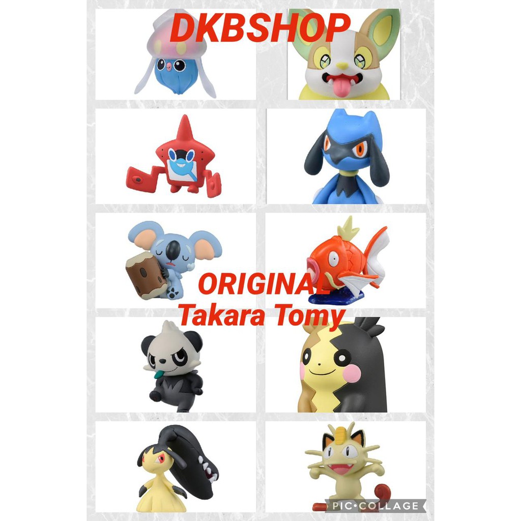 Figure Pokemon Moncolle Magikarp Moncolle Meowth Moncolel Victini Rottom Pancham Yamper Morpeko New