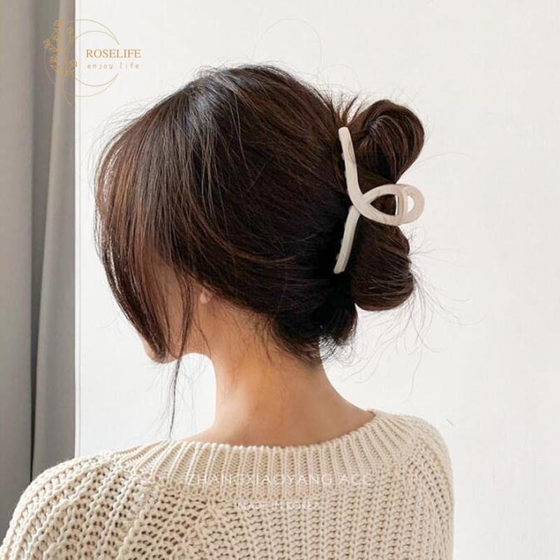 Roselife INS Simple Korean Cross Hair Claw Clip for Women Big Hairpin Headwear